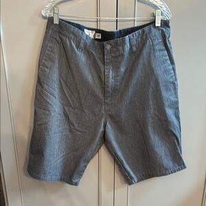 Volcom Chino Shorts Flat Front Repreve Gray Men’s Size 36